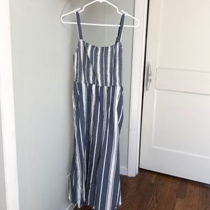 Old Navy blue and white stripe dress size small